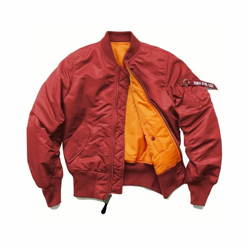 American Style Thickened Baseball Uniform Autumn Winter Army Green MA-1 Bomber Jacket Plus Size Stand Collar Work Jacket For Men
