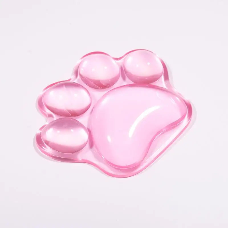 Cute Transparent Cat's Paw Shaped Mouse Pad Comfortable Non-Slip Wrist Rest Pad Mouse Wrist Rest Elbow Rest Mat Wrist Support