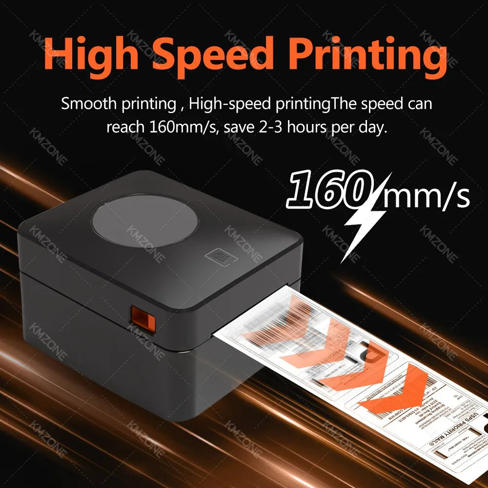 4X6 inch Thermal Label Maker Desktop Shipping Label Printer USB/Bluetooth Compatible with iPhone Android Windows