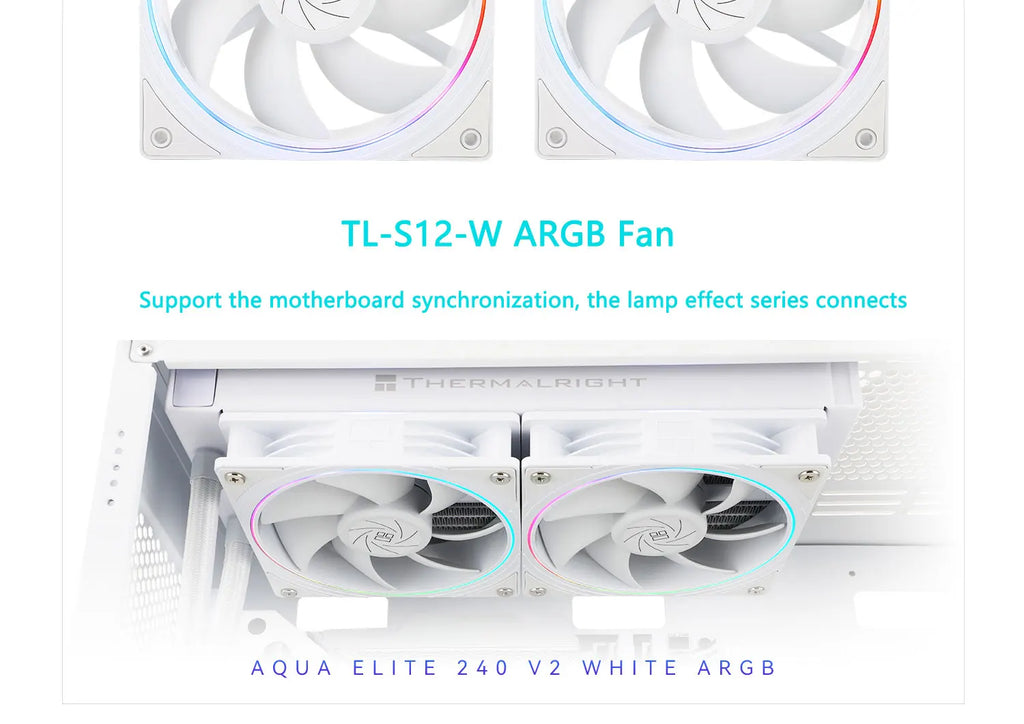 Thermalright Aqua Elite White 240 V2 All-in-one water cooling radiator Halo ARGB supports LGA1700/115X/2011/AM5/AM4
