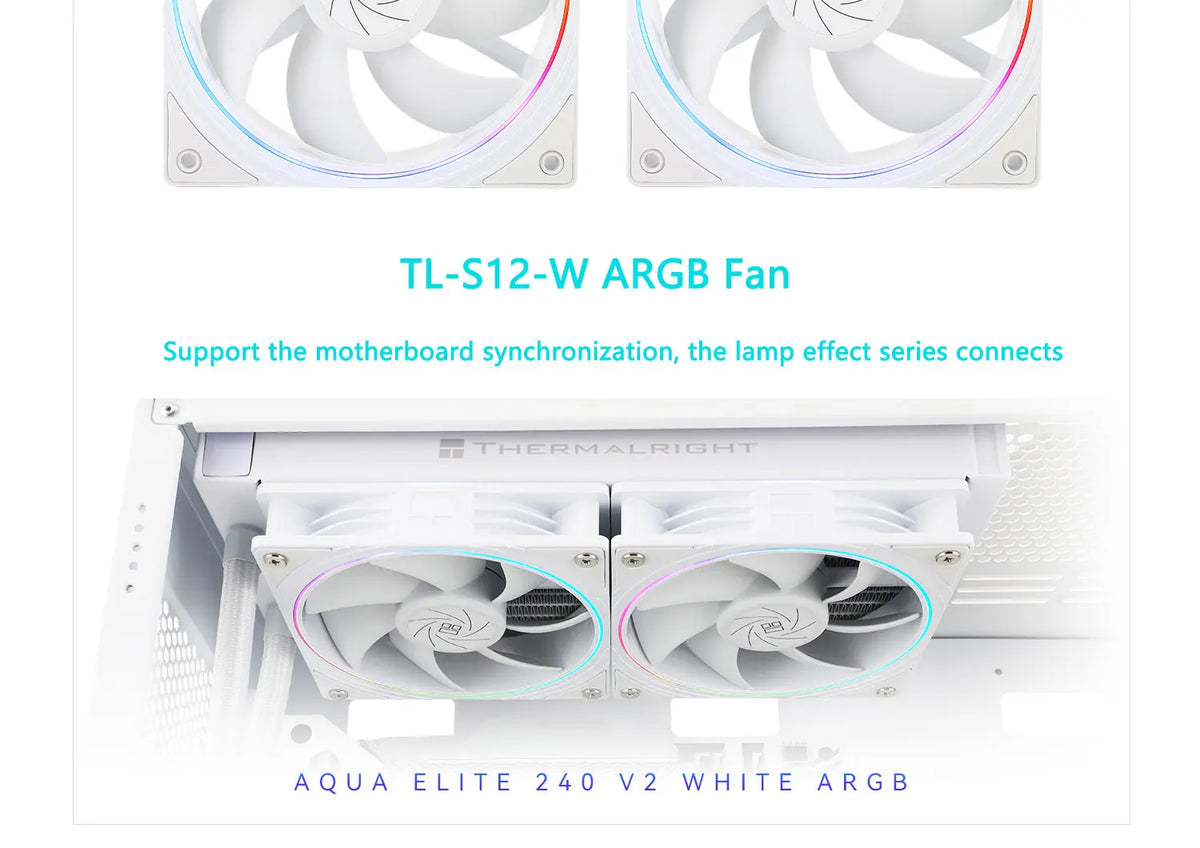 Thermalright Aqua Elite White 240 V2 All-in-one water cooling radiator Halo ARGB supports LGA1700/115X/2011/AM5/AM4