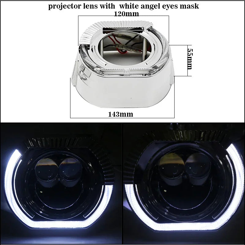 SANVI 2PCS S13 60W 6000K Dual Hyperboloid Bi LED Projector Lens 3R G5 H4 h7 9005 9006 Auto Projector Lens LHD Headlight