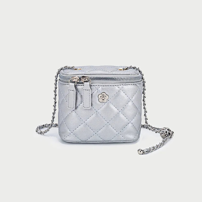 2026 New Secret Garden Camellia Pattern Quilted Chain Box Bag Mini Ladies Single Shoulder Crossbody Bag