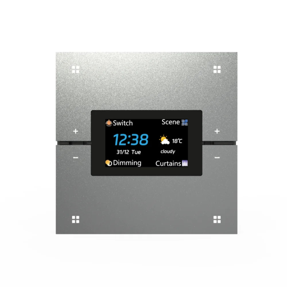 M9 Pro 8-Button UK Tuya Smart Wall Light Switch Aluminum Touch Display IPS Dimmer Scenes Zigbee for Hotel Home Voice App Control