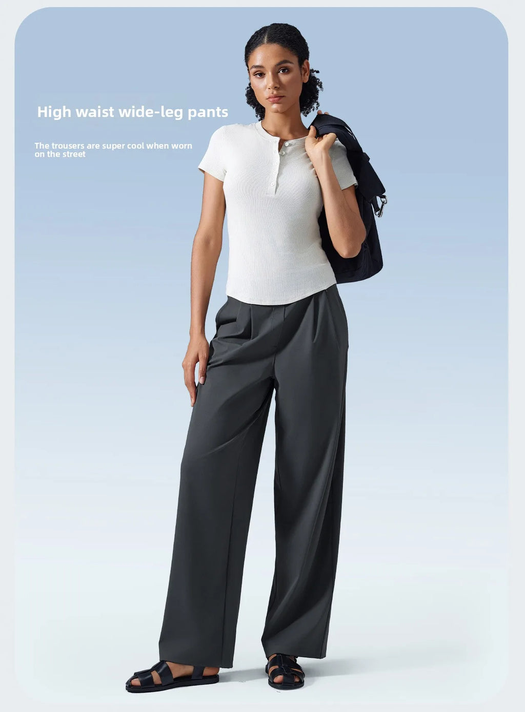 Women's Slimming Wide Leg Pants Loose Fit Breathable Thin Straight Tube Casual Sports Pants Versatile Comfortable