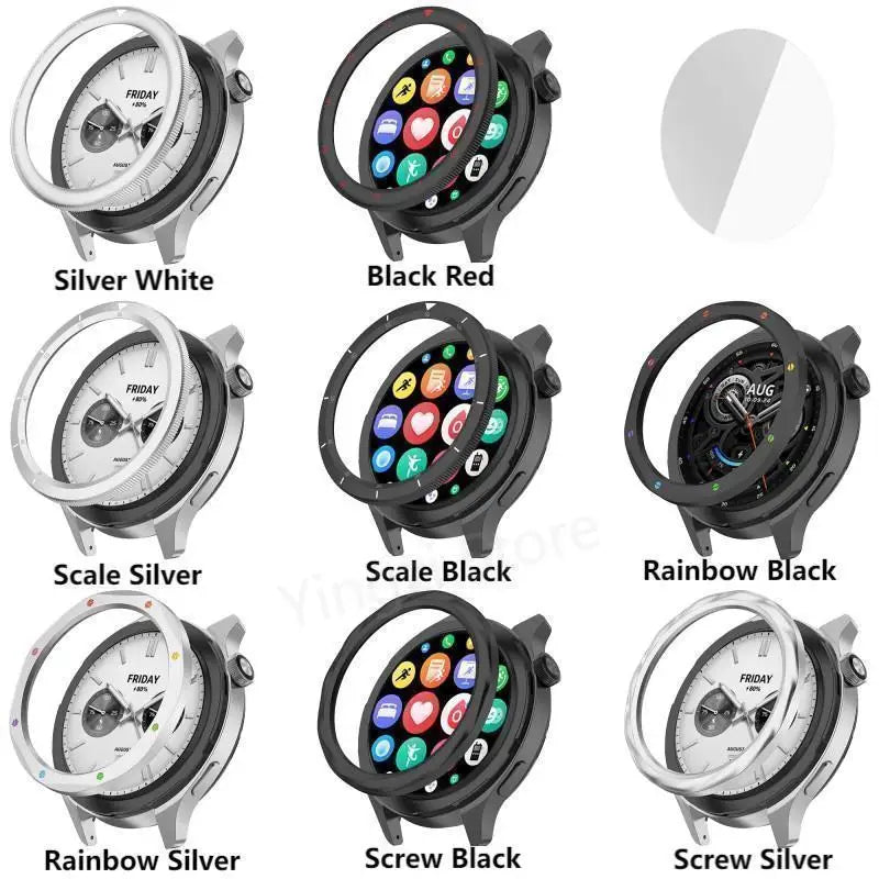 Metal Bezel Ring For Xiaomi Watch S4 S3 Protector with Film Watch Case Cover For Watch Bezel Shell S3 ESIM S4 ESIM Accessories