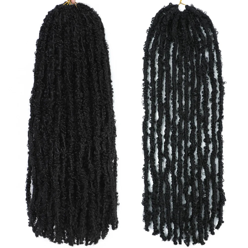 12 14 18 24 36 Inches Distressed Butterfly Locs Crochet Hair Faux Locs Crochet Braids Messy Soft Locs Braiding Hair Extensions