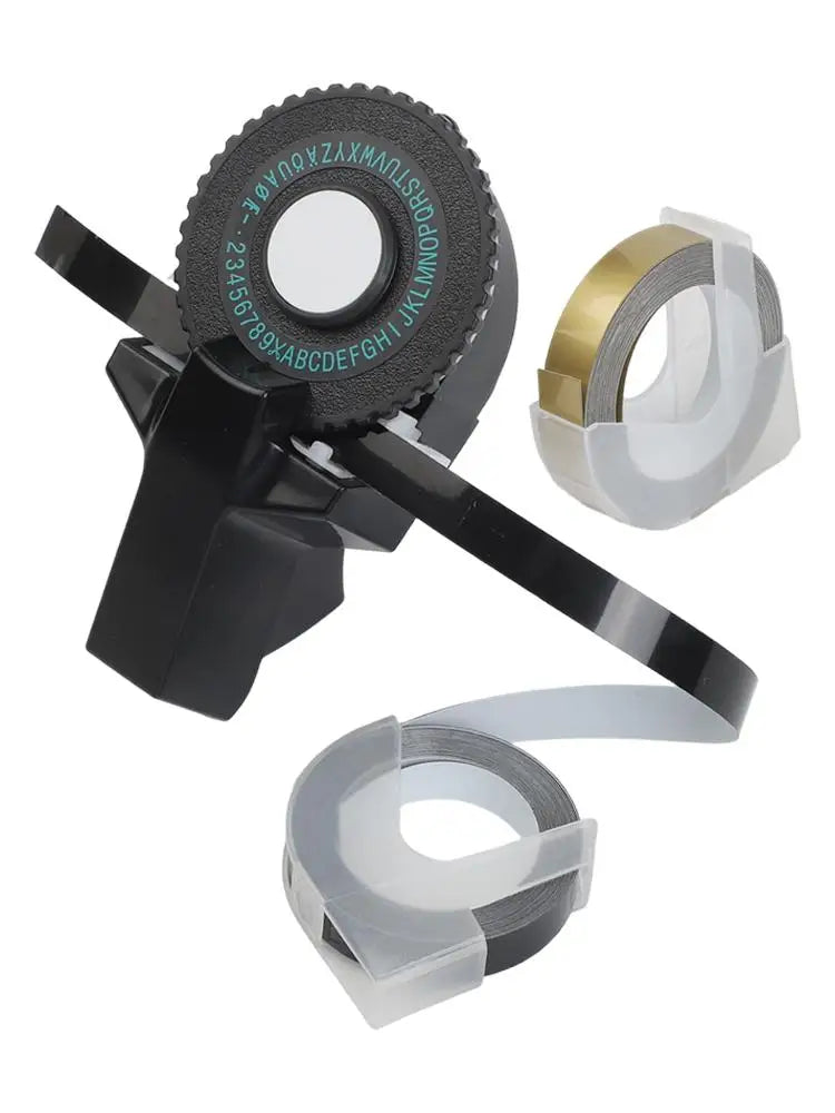 Tape-cutting Embossing Label Maker With Tape 108*56mm Alphanumeric Black Manual Numbers Plastic Printer Set Tool