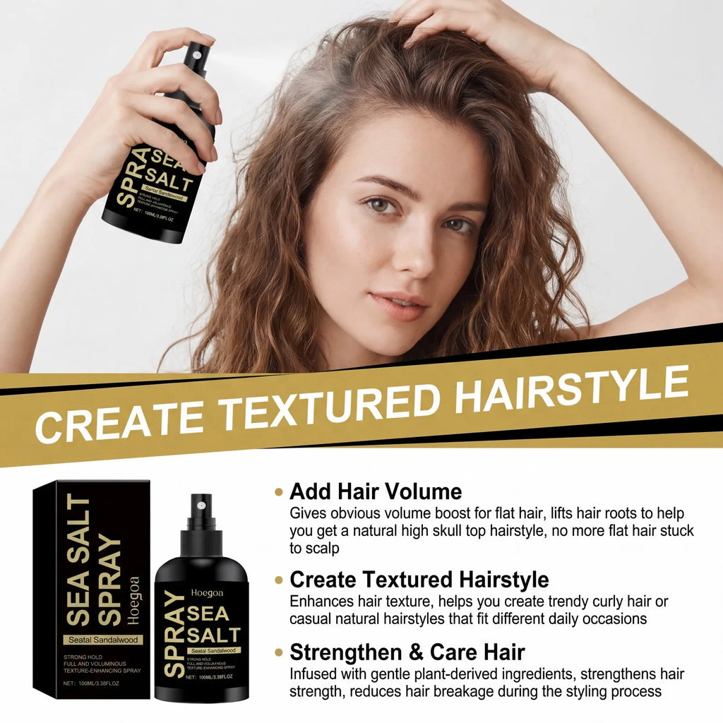 Sea Salt Spray Texturizing Hair Spray Volumizing Strong Hold Control Greasiness Beach Waves Non Sticky Natural Look 100ml