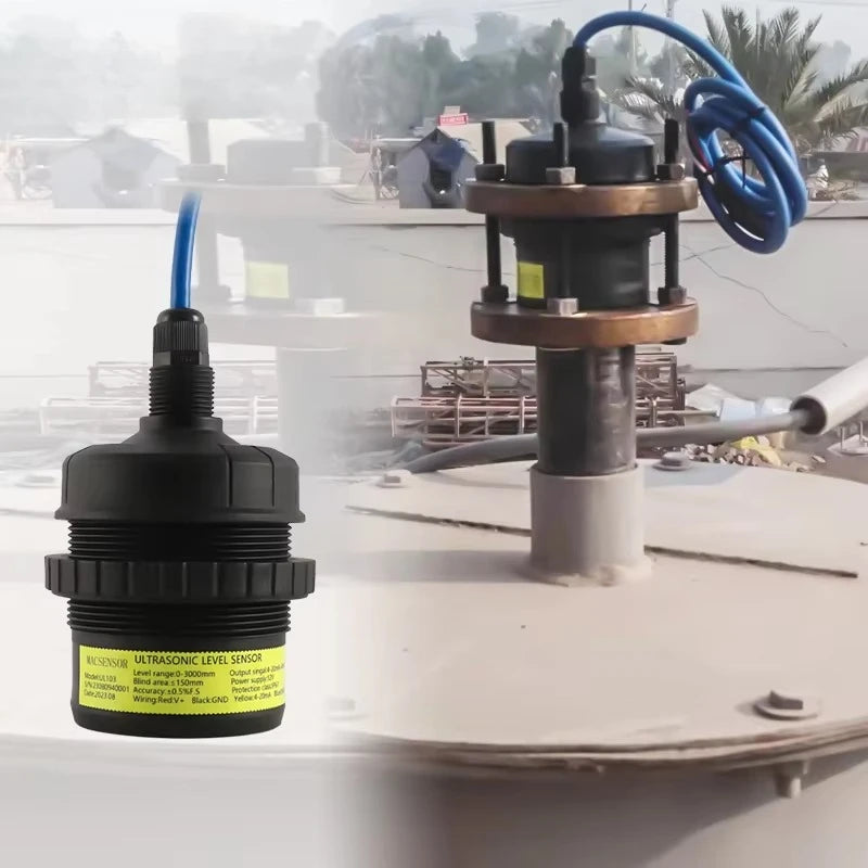 Ultrasonic Type Optional 5~ 15m 420ma 10-30 VDC 100mA Supply Seawater Level Sensor