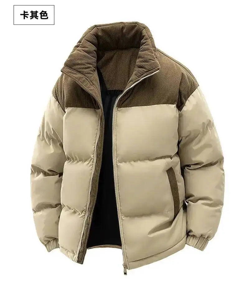 Men's Winter Thickened Cotton-Padded Jacket With Fleece Warm Cold-Proof 2025 Trendy Cotton-Padded Coat For Men
