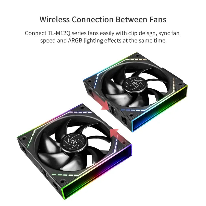 Thermalright TL-M12Q X3 120mm PC Case Cooling Fans, Daisy-Chain | 2000RPM | High Airflow | ARGB | Dual Infinity Mirrors Lighting