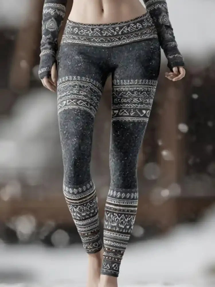 Women's Leggings 2026 Green Forest Graphics Outdoor Trousers Polyester Spandex Stretch Elastic Waist Control Streetwear