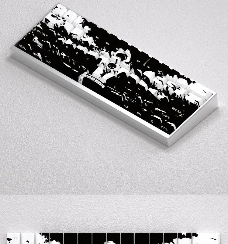 73 Keys Ace Keycaps Anime Key Cap Set Cherry PBT Engraved Side Light Transmission 74 Keys for Mechanical Keyboard 61/65/68