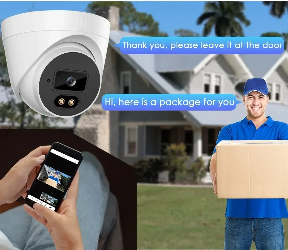 6MP POE Camera 6MP Outdoor Smart HD Video Surveillance CCTV Cameras H.265 Home Security IP Dome-Camera Motion Detection Tuya app