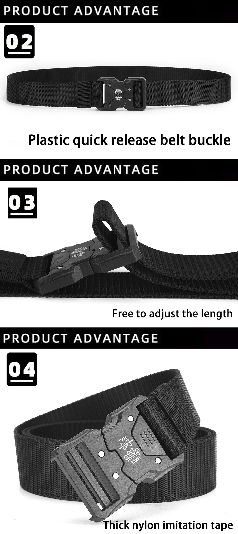 Versatile Men's Tactical Belts - Durable, Adjustable Quick Release Buckle Design - For Outdoor Sports Enthusiasts，For Men Women