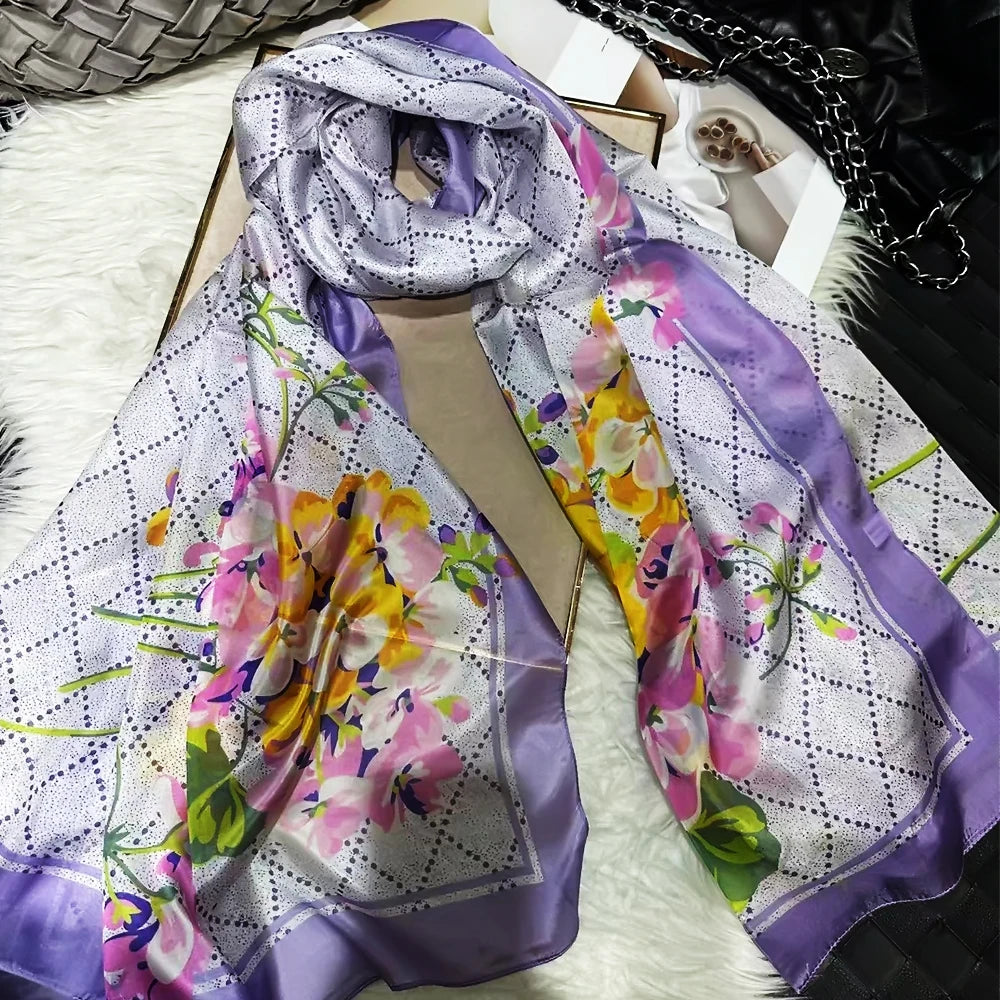 BYSIFA| Ultralarge Spring Fall 100% Mulberry Silk Scarf Beach Wrap Brand Female Long Scarves New Red Floral Silk Scarf Shawl