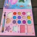 18-color children's makeup set, pearlescent matte and glitter effects, easy-to-apply makeup palette, birthday Christmas gift
