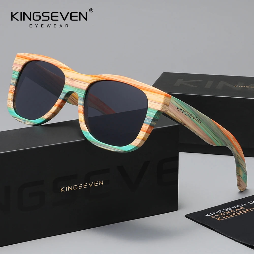 KINGSEVEN Brand Original Wooden Sunglasses Polarized Sunglasses Men Fashion Walnut Wood UV400 Protection Luxury Driving Eyewear