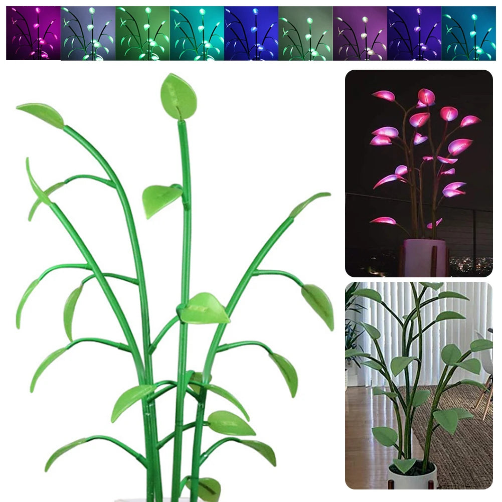 LED Magical Light-Up Indoor Plant Decorative Lamp Ambient Houseplant Lighting Modern Botanical Boho Home Decor Lamp Gadgets
