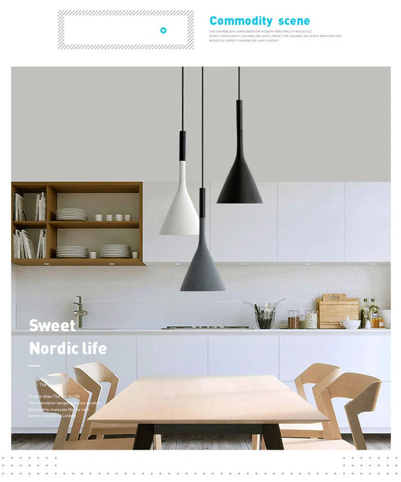 Nordic Modern Led Pendant Lights Kitchen Bars Home Bedroom Dining Table Hanging Lamp Cafe Indoor Lighting Living Room Decoration