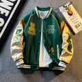 Casual Letter Embroidered Baseball Jacket Men's Women's Loose Fit Comfortable Outerwear Fashionable Preppy Style Spring Autumn