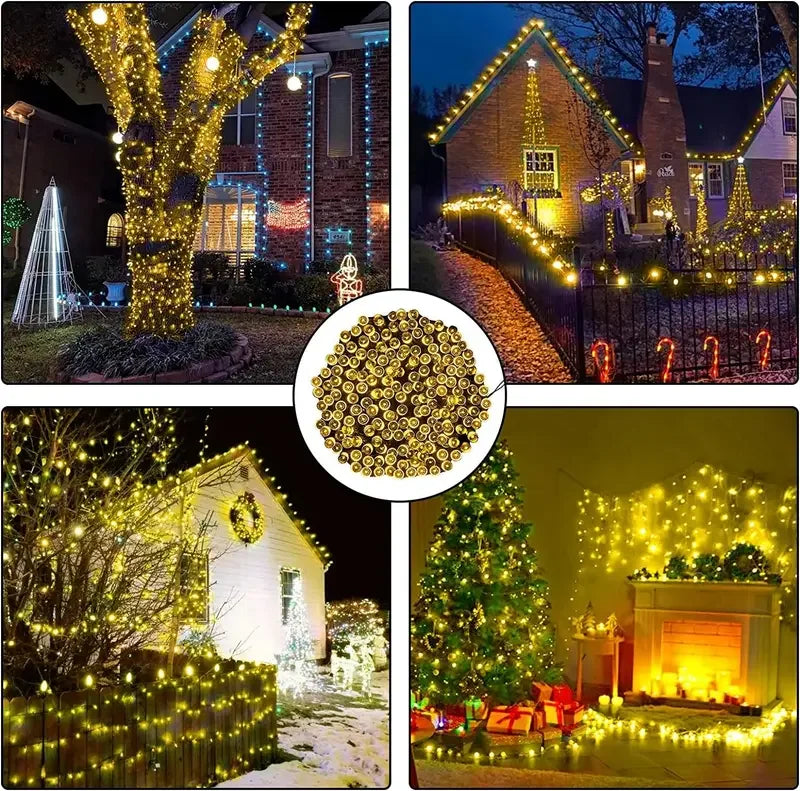 LED Outdoor Led Solar String Lights Fairy Light Solar Powered Garland Lights 8 Mode 22m Garden Wedding Decoration Waterproofn