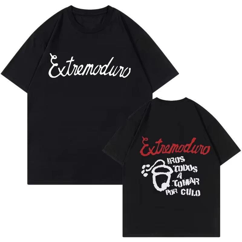 Unisex Fashion Rock Band Extremoduro Print Short Sleeve T Shirt Men Women Graphic Vintage T-Shirt Y2k Hip Hop Tees Tops Clothes