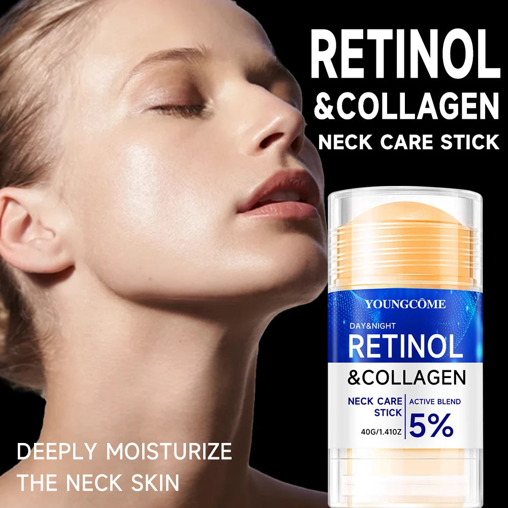 Retinol & Collagen Neck Cream Stick Eliminate Neck Fine Lines Deeply Hydrate Firming Tightening Nourishing Care Cream Stick
