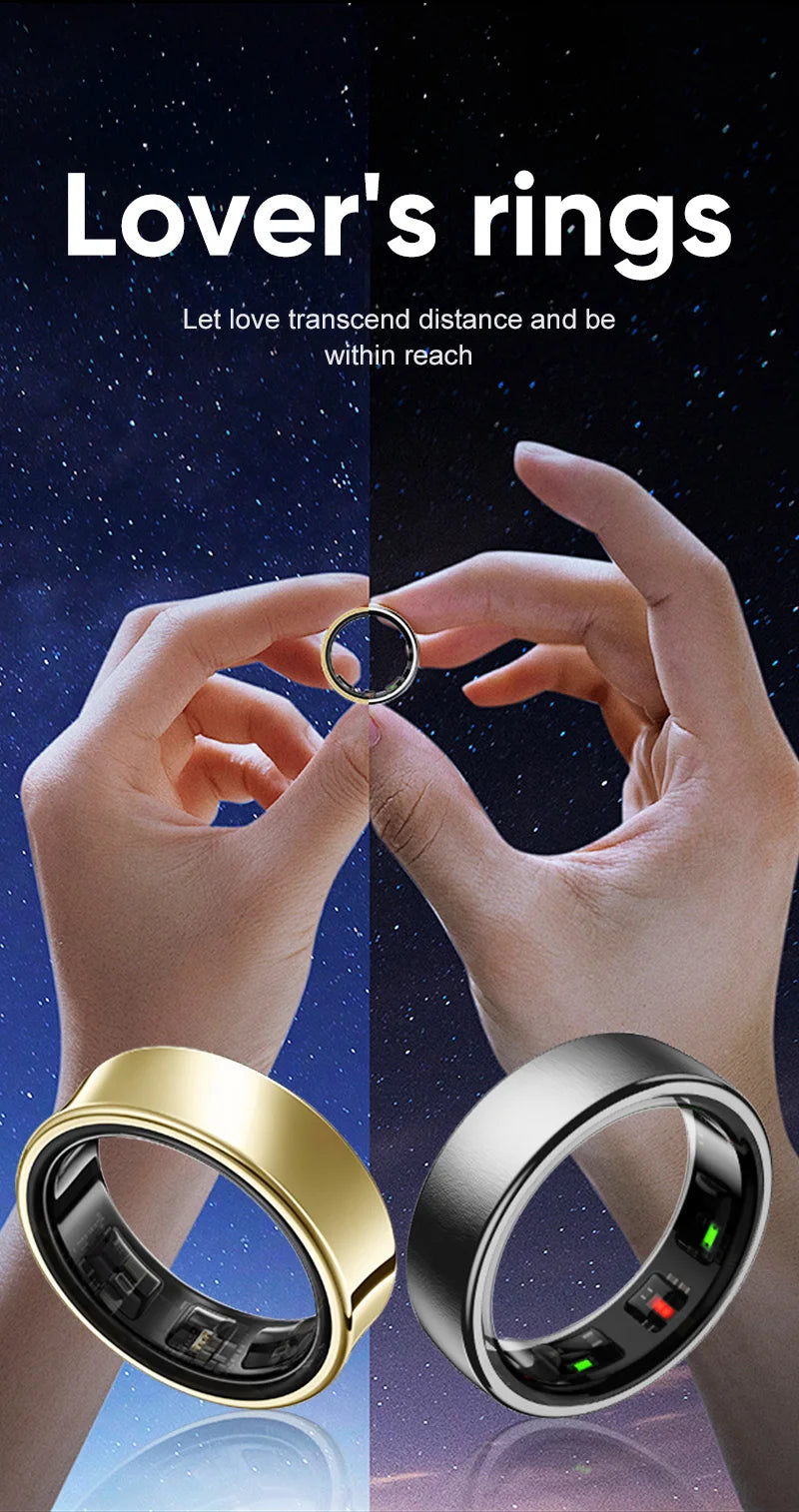 2026 New Smart Ring Men Women, Heart Rate Blood Oxygen and Sleep Monitor Smartring IP68 & 5ATM Waterproof, Multi-sport Mode Ring