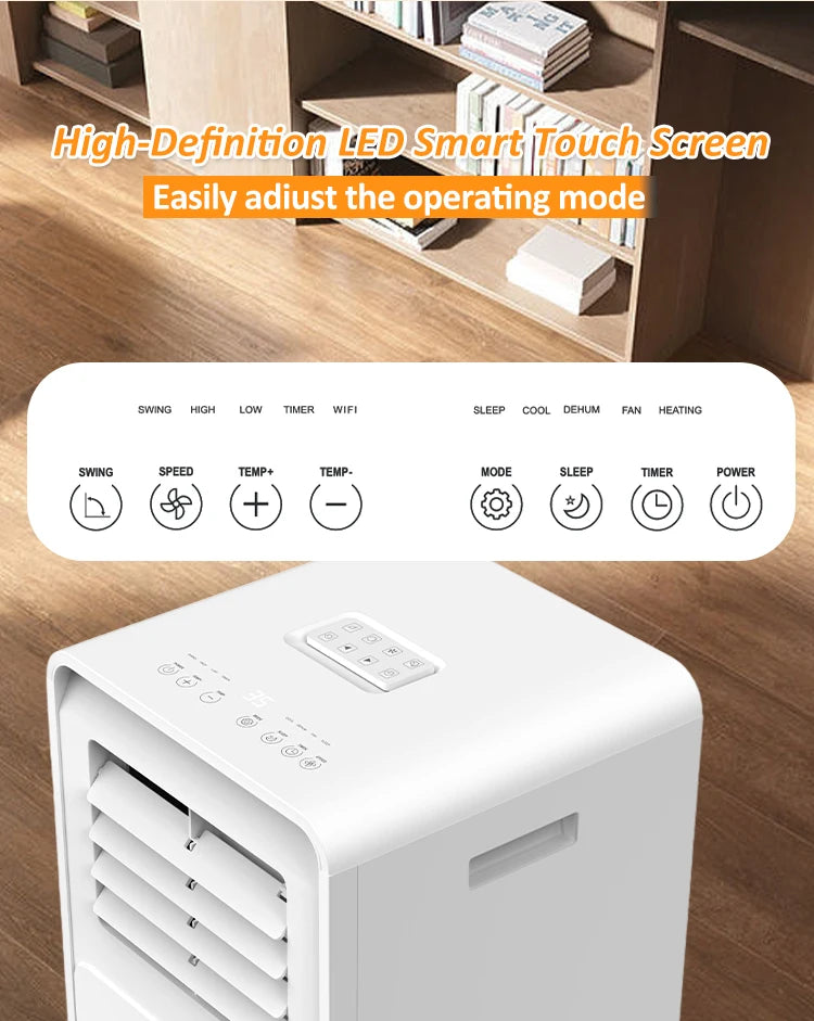 2026 New Arrival 7000BTU 1020 Wholesale Touch Panel Home-used Hotel Basement Bathroom  Portable Air Conditioner