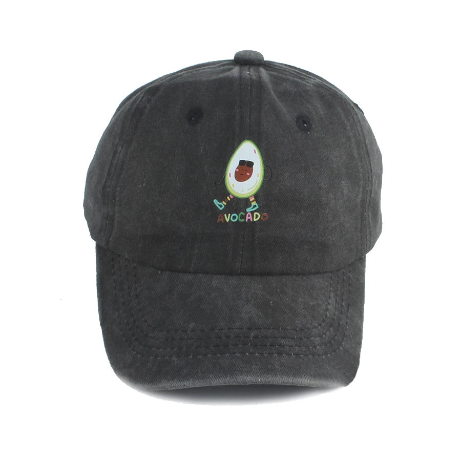 Kids Cartoon Adjustable Baseball Cap Baby Girl Boy Summer Washed Denim Sun Protection Snapback Cap Cute Sun Hats Children 3-7Y