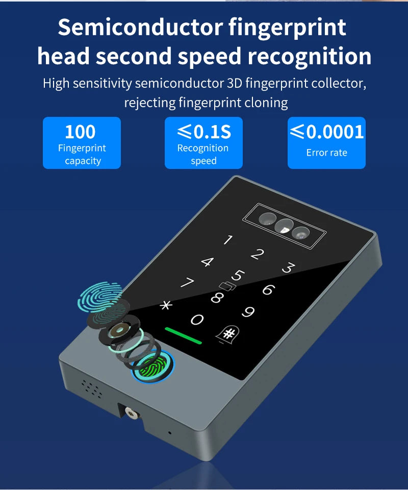 TTLOCK Home Security Visual Intercom Face Recognition Fingerprint WiFi Intelligent 13.5Hz Waterproof IP67 Access Control