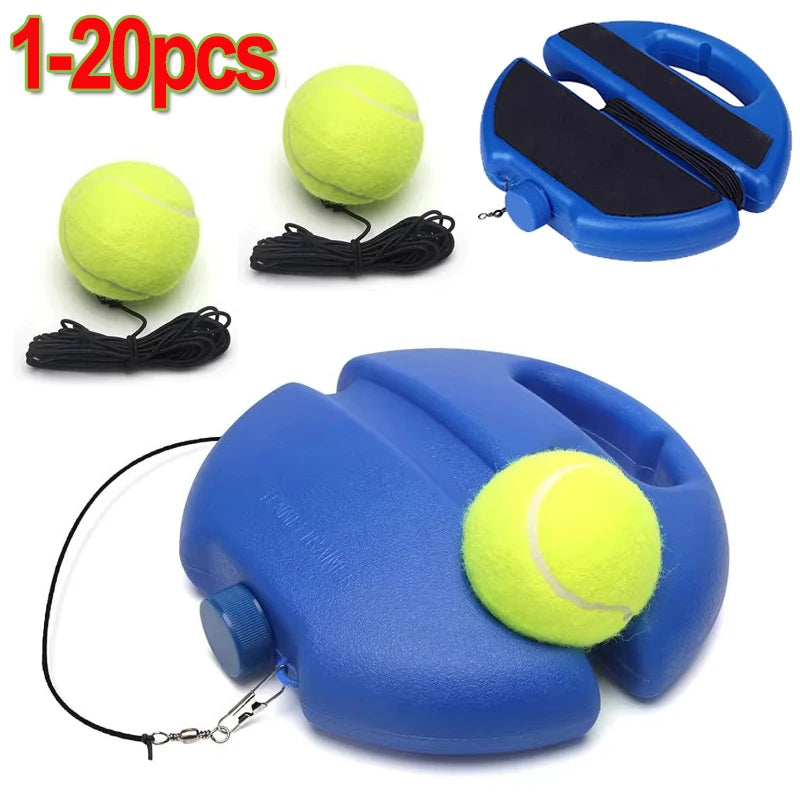 1-20pcs Heavy Duty Tennis Training Aids Base With Elastic Rope Ball Practice Self-Duty Rebound Tennis Trainer Padel Accessories