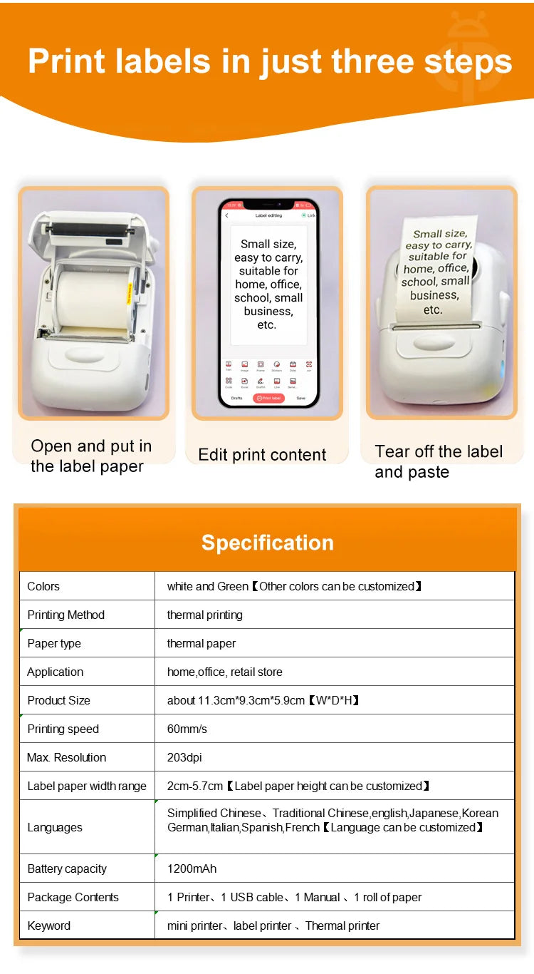Marklife P50 Bluetooth Mini Portable Thermal Label Maker Printer, Wireless Barcode Price Tag Sticker Printer For Small Business