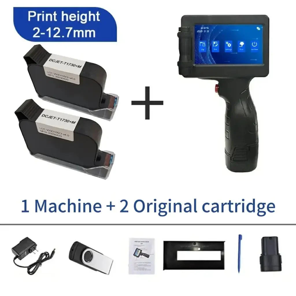 For Phezer P17 Handheld Inkjet Printer 12.7mm Portable Date Code Expiry Batch Number Logo QR Barcode Label Maker 28 Languages