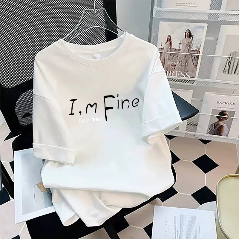 Loose Cotton Short Sleeve T-Shirt plus Size Men's Style Summer Top Comfortable Breathable Bottoming Shirt for plus Size Women
