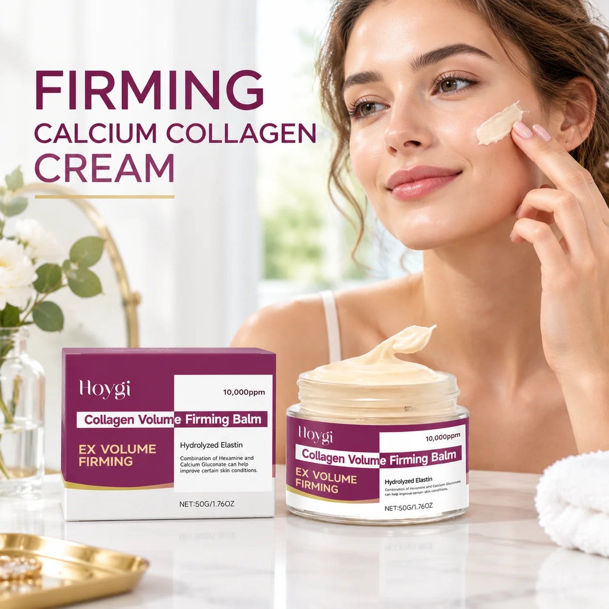 Korean Calcium Volume Multi Balm+Calcium Collagen Moisturizer+Pore Firming Essence Gentle & Moisture Routine for Daily Skincare