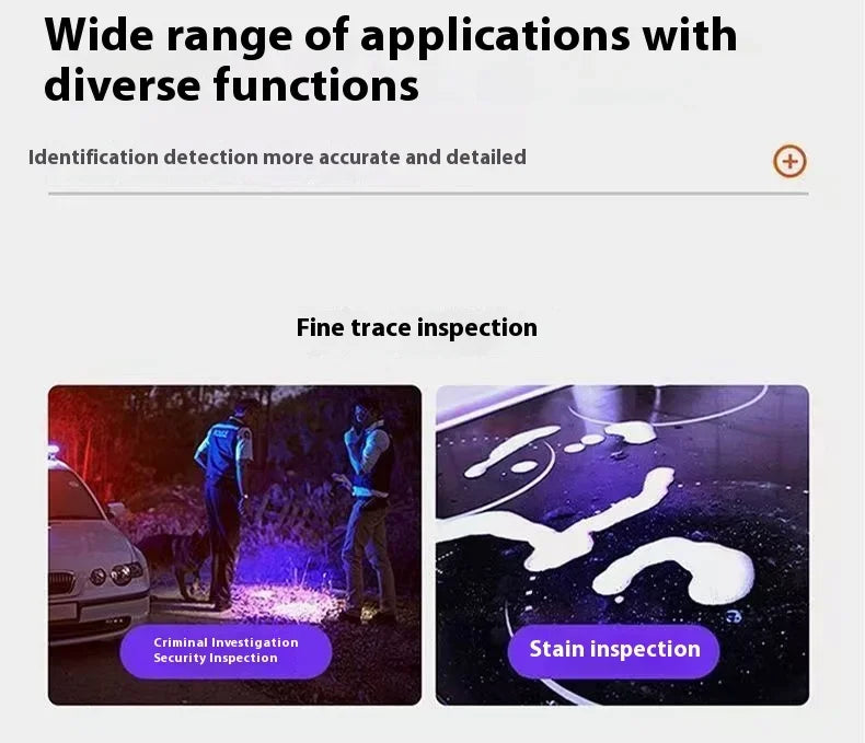 E9 Purple Light Lamp UV Flashlight 365NM Fluorescent Agent Detection USB Charging UV Nail Flashlight Currency Verification Lamp