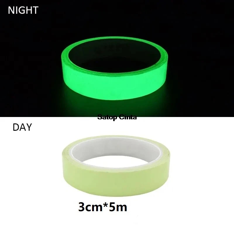 5M Green Luminous Safety Warning Strip Glow In The Dark Tape Self-Adhesive Stickers For Stage Stair Steps Home Marking Exit Sign