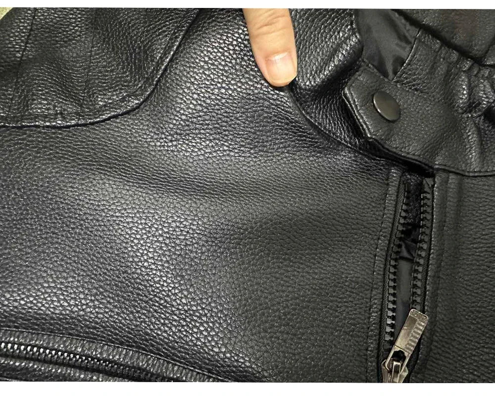 Men's Cycling Jacket Retro Casual Loose  Outdoor Cycling Hiking Camping Travel Home Workwear Men's Motorcycle Leather Jacket