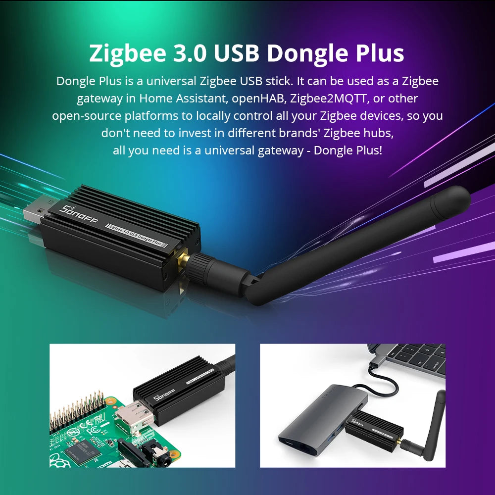 1-5PCS SONOFF ZBDongle-E Wireless Zigbee Gateway Analyzer Zigbee2MQTT USB Interface Capture ZHA Support SONOFF ZigBee Devices
