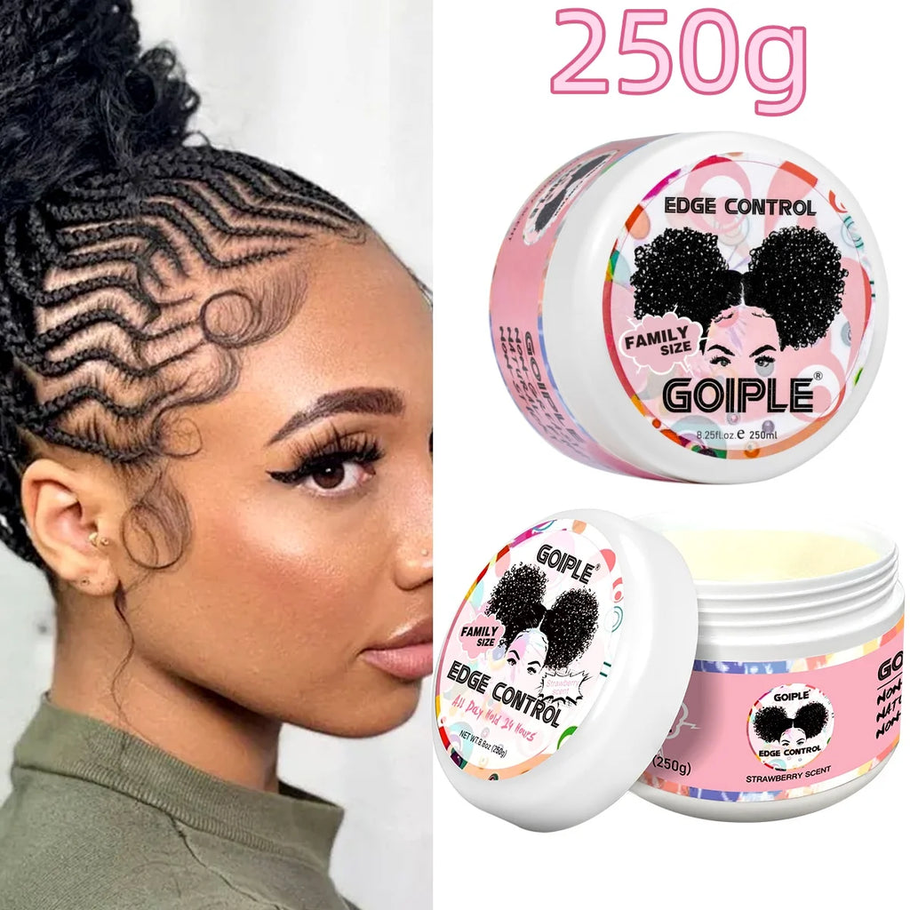 GOIPLE Long Lasting Hold Edge Control Gel for Black 4C Non-greasy Styling Wax Tame Frizz Slick Baby Hair Broken Finishing Cream