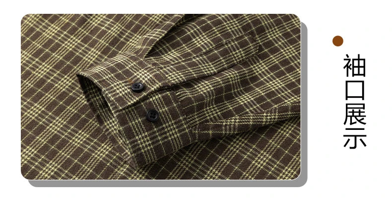 Men Shirt Plaid Flannel Retro Long Sleeve Oversized Loose Cotton Casual Male Youth Design Soft Fall Black Formal Dress Shirt