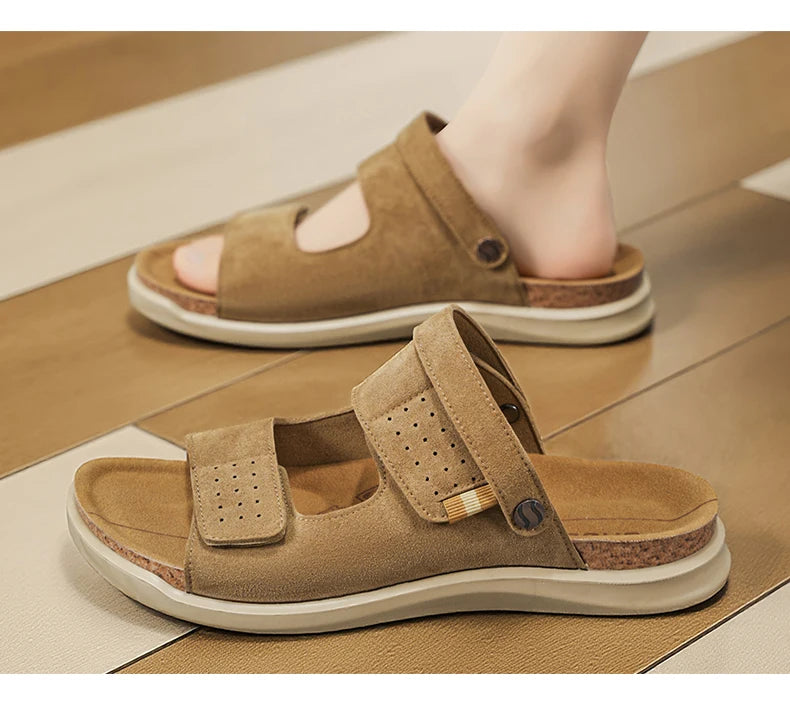 Men's high quality Casual sandals Summer breathable lightweight outdoor beach shoe Slip on walking Daily wear double-use sandals