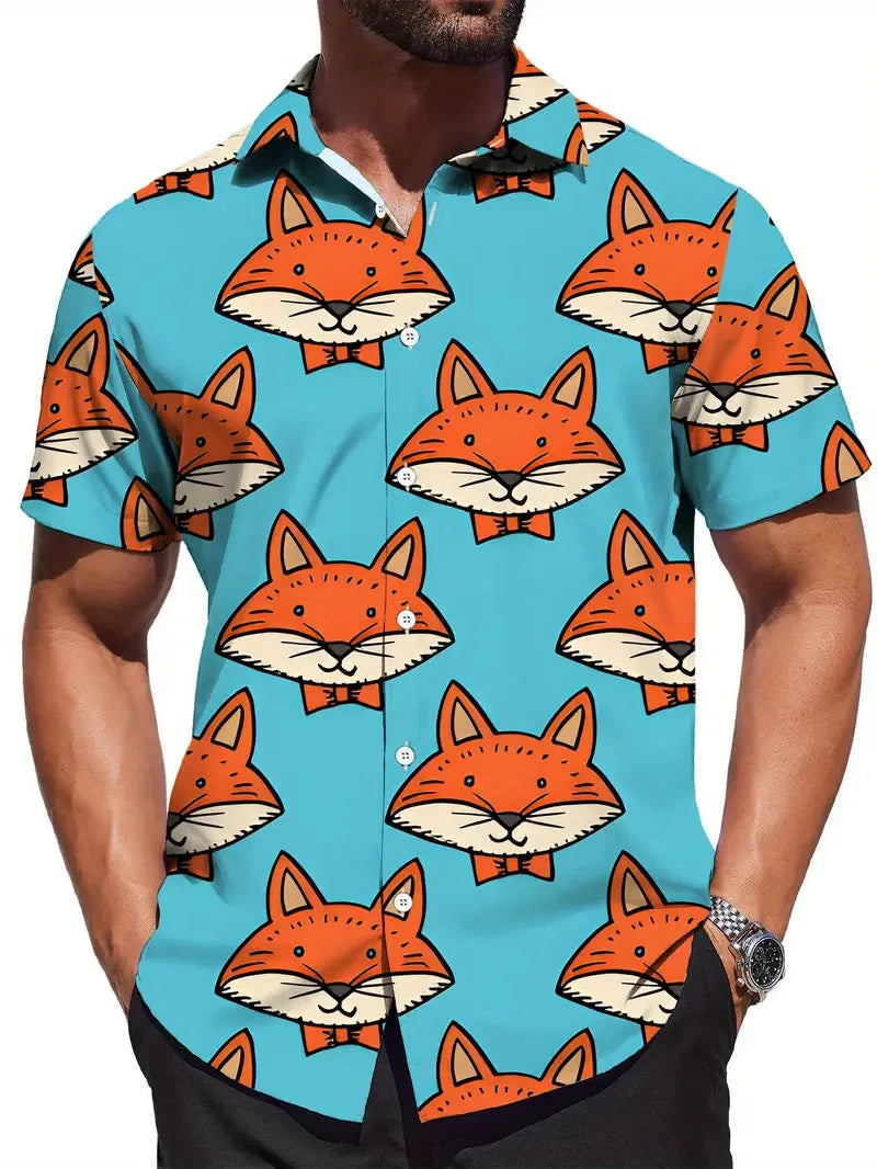 Cartoon Animal Duck Hawaiian 3D Print Shirts Men's Summer Short Sleeve Cute Banana Beach Shirts Blouse Men Clothing Unisex Tops