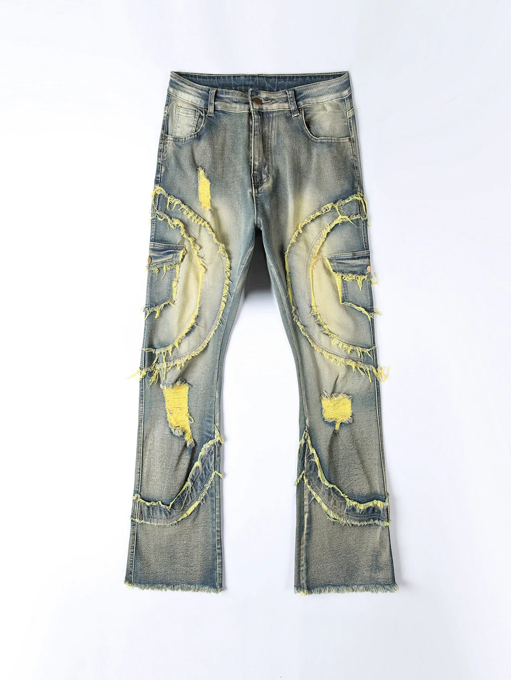 2025 New Men Ripped Stacked Jeans Distressed Slim Fit Skinny Straight Leg Jeans Fashion Hip Hop Denim Pants Casual Streetwear