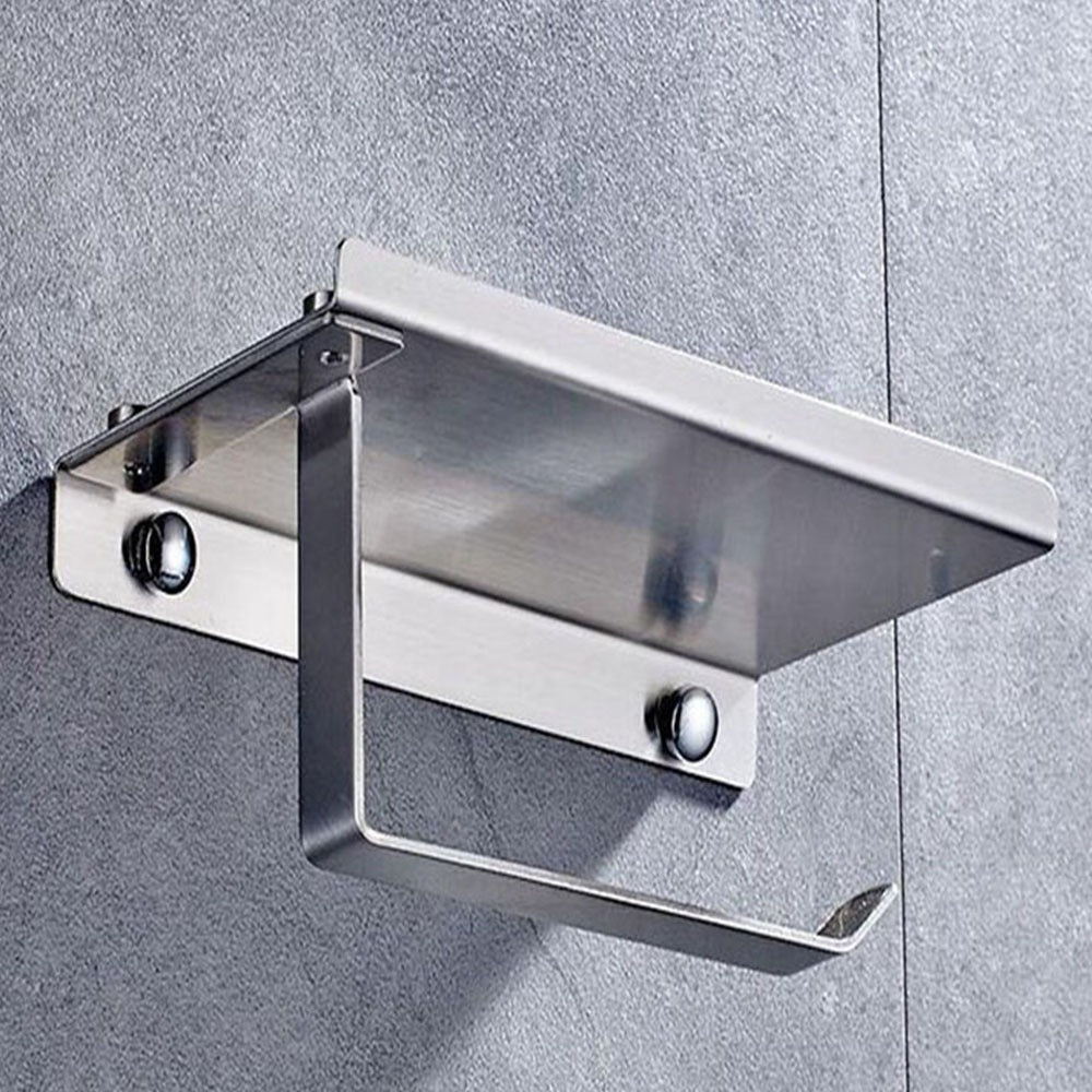 Wall Mounted Stainless Steel Bathroom Toilet Paper Holder with Towel Roll Shelf Tissue Rack Box Holders Organizer New