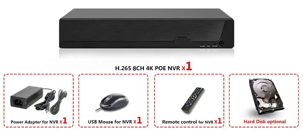 Smart Life 4K 8MP HD 8CH POE NVR Video Recorder H.265 8Channel NVR Security System Tuya CCTV Network Surveillance Video Recorder