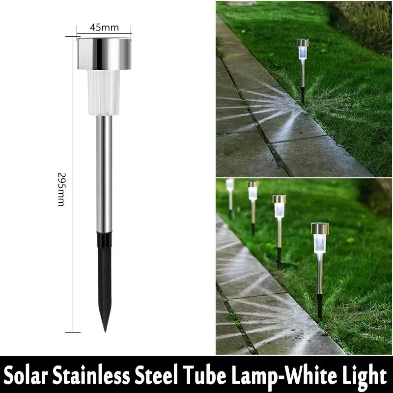 Solar Outdoor Lights New Garden Lamps Powered Waterproof Landscape Path for Yard Backyard Lawn Patio Decorative LED Lighting